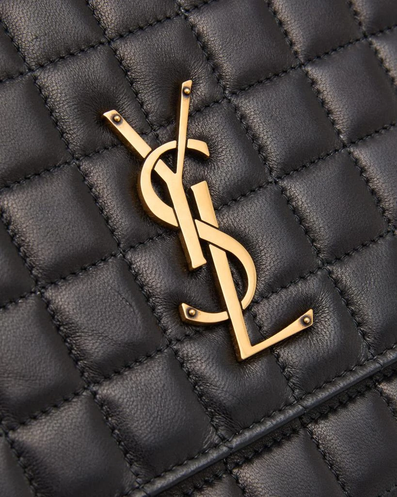 Yves Saint Laurent YSL Monogram Flap Clutch Bag in Quilted Smooth Leather 6
