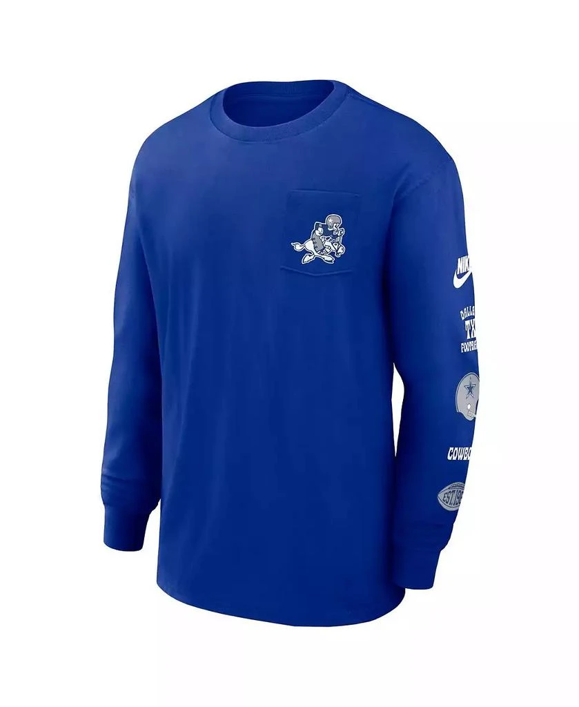 NIKE Men's Royal Dallas Cowboys Rewind Max90 Pocket Long Sleeve T-Shirt - T- Shirts - Free Shipping - BeyondStyle