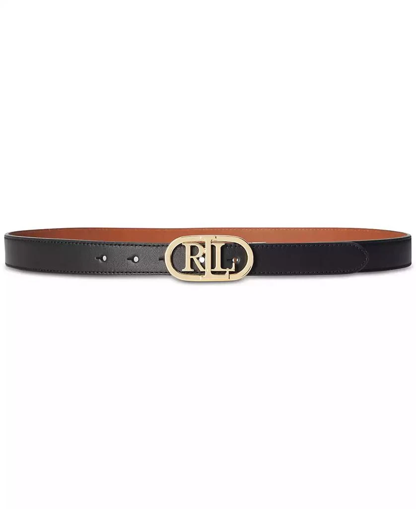 Lauren Ralph Lauren Women's Logo Reversible Skinny Leather Belt 3