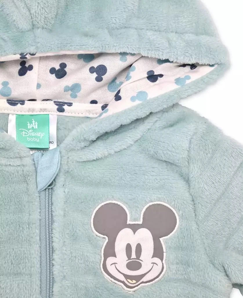 Disney Baby Boys Mickey Mouse Faux-Fur Footed Pram Coverall 4