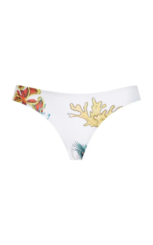 House of Aama House of Aama - Exclusive Joan Printed Bikini Bottom - White - US 8 - Moda Operandi 1