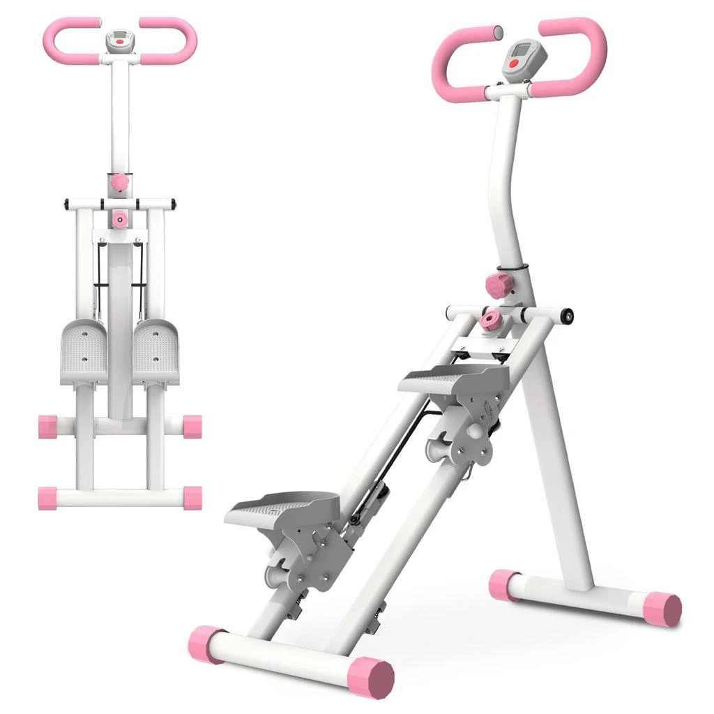 CARDIORAKK Stair Stepper for Home-Upgrade Vertical Climber Workout Machine for Full-Body Exercise Climber Fitness Equipment with Stable Frame Adjustable Handlebar-Pink 3