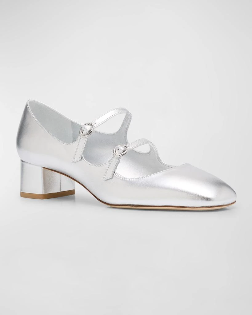 Stuart Weitzman Benni Metallic Mary Jane Pumps 3