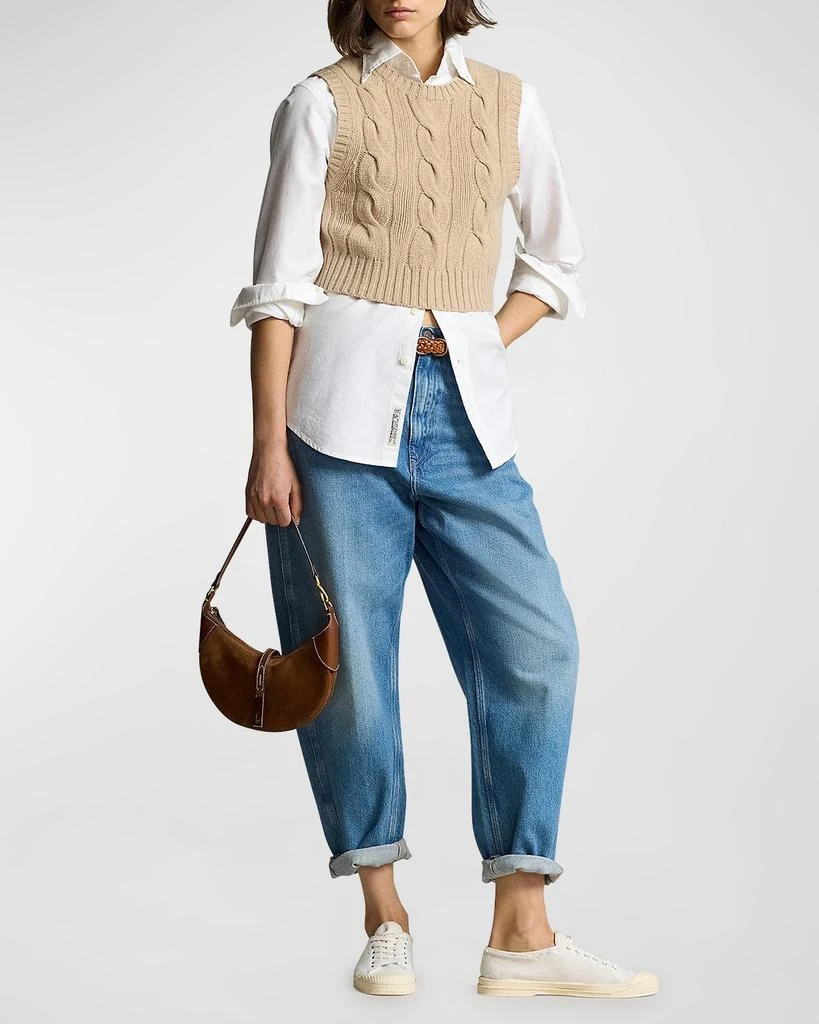 Ralph Lauren Cropped Cable Wool-Cashmere Sweater 2