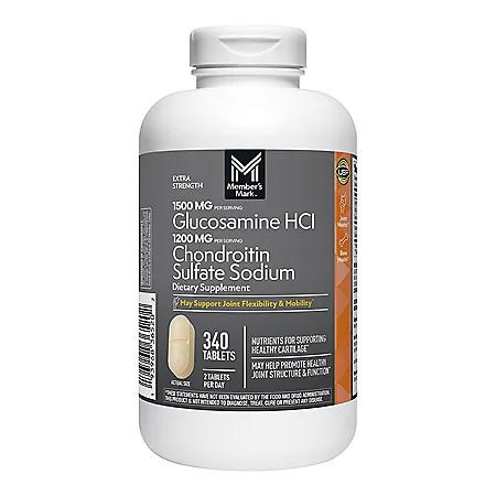 Member's Mark Member's Mark Extra Strength Glucosamine HCl and Chondroitin Sulfate Sodium Tablets, 340 ct.