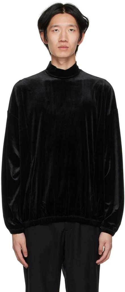 Sasquatchfabrix. Black Mock Neck Sweatshirt 1