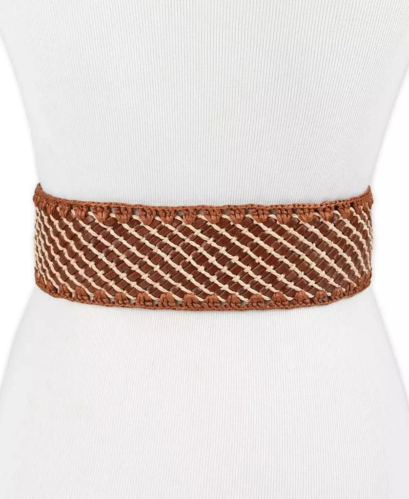 Sam Edelman Women
s Raffia and Leather Woven Belt 5
