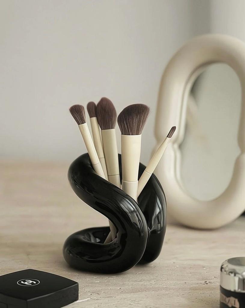 PROXXI Nordic Style Ceramic Foundation Brushes Holders - Black