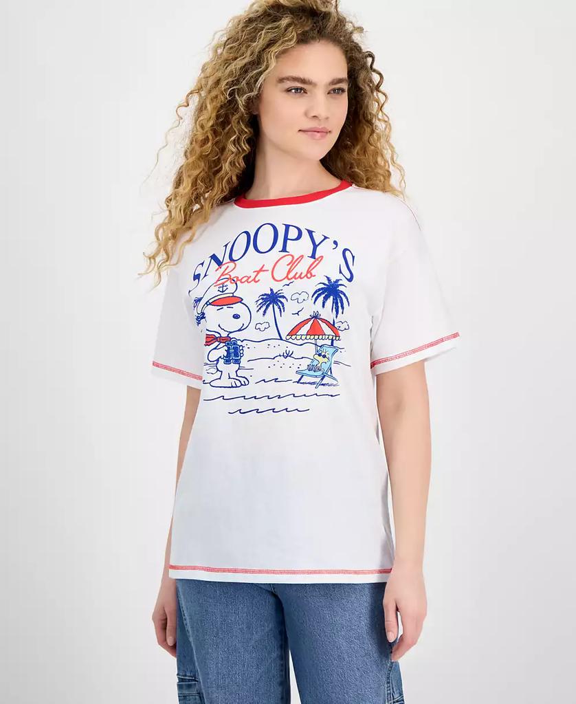 Freeze 24-7 Juniors' Snoopy Boat Club Ringer T-Shirt