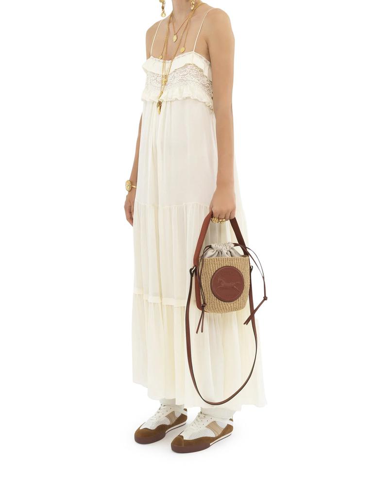 Chloé HORSE MEDAL SMALL BASKET BAG IN NATURAL FIBERS