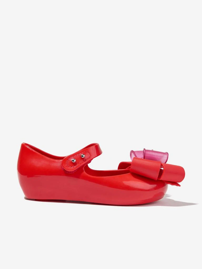 Mini Melissa Mini Melissa Girls Mini Ultragirl Fab Bow Ballerinas in Red 1