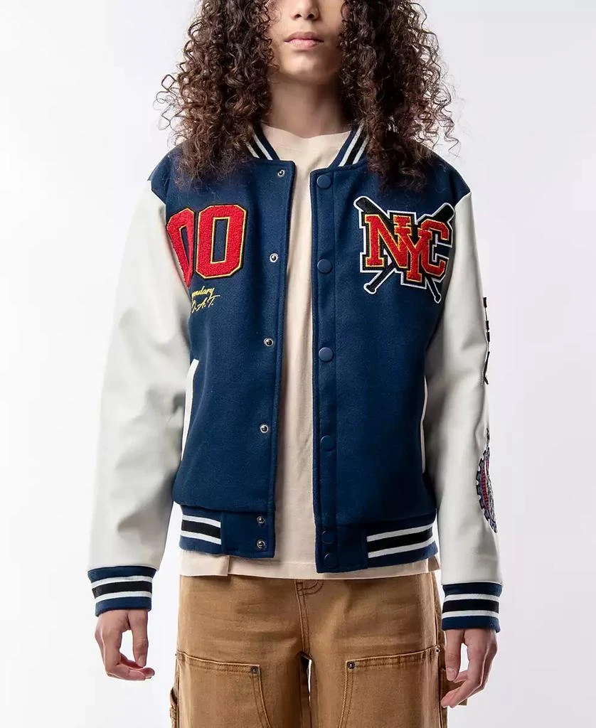 Ring of Fire Big Boys Woolen Varsity Jacket with Polyurethane Sleeves and Patches 1