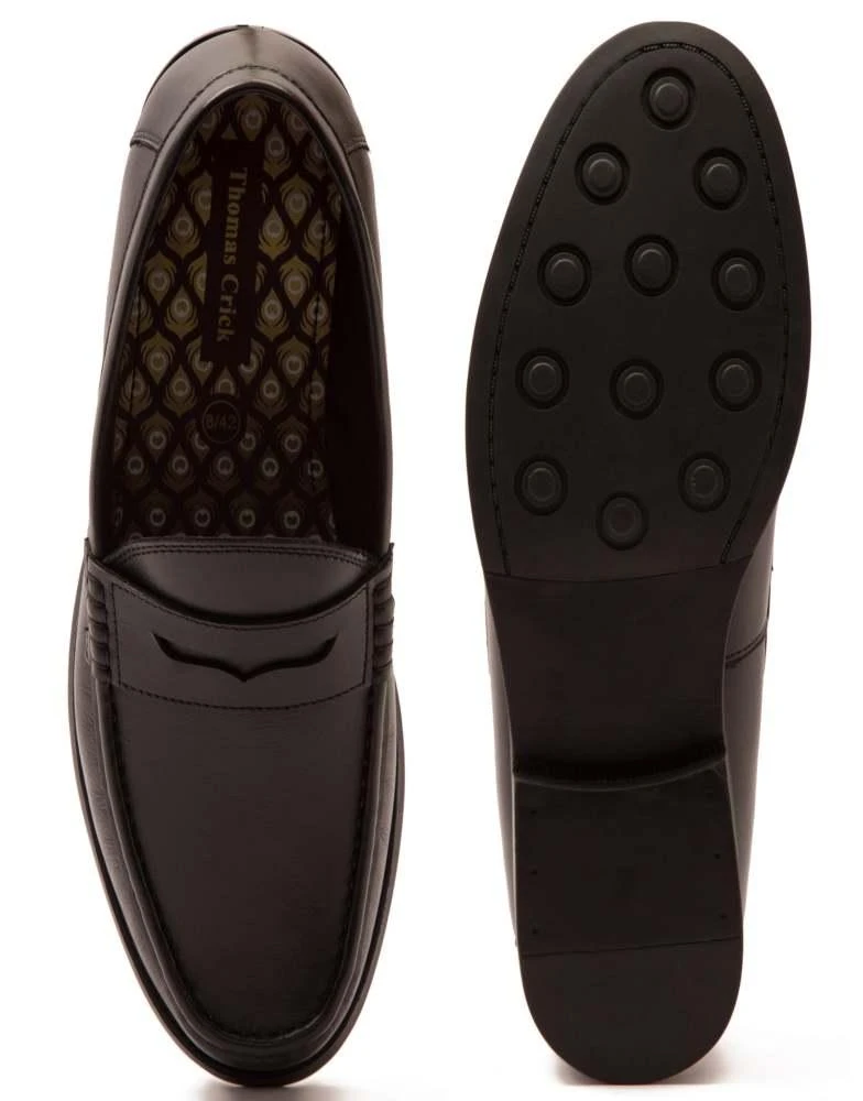 Thomas Crick THOMAS CRICK 'LAKELAND' men's slip-on formal leather loafer shoes in black 4