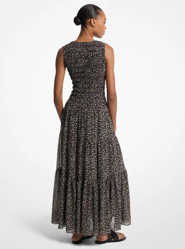 Michael Kors Floral Print Smocked Georgette Maxi Dress 2