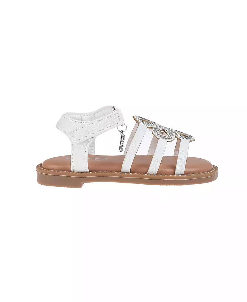 Bebe Toddler Girls Adhesive Strap with Flower Sandals
