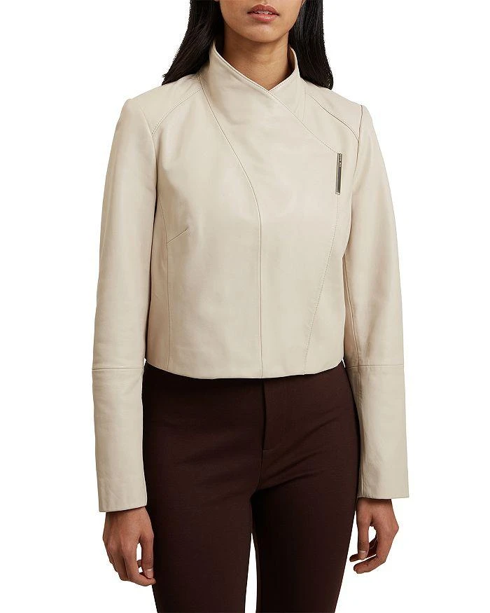 Ted Baker London Riyoze Leather Cropped Wrap Jacket 1