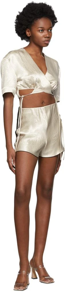 Yuzefi SSENSE Exclusive Beige Wrap Top T-Shirt 4