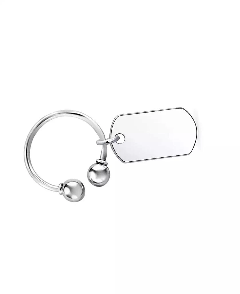 Bling Jewelry Dog Tag ID Keychain Horseshoe Key Ring Secure Ball-Screw Tip .925 Sterling Silver 2