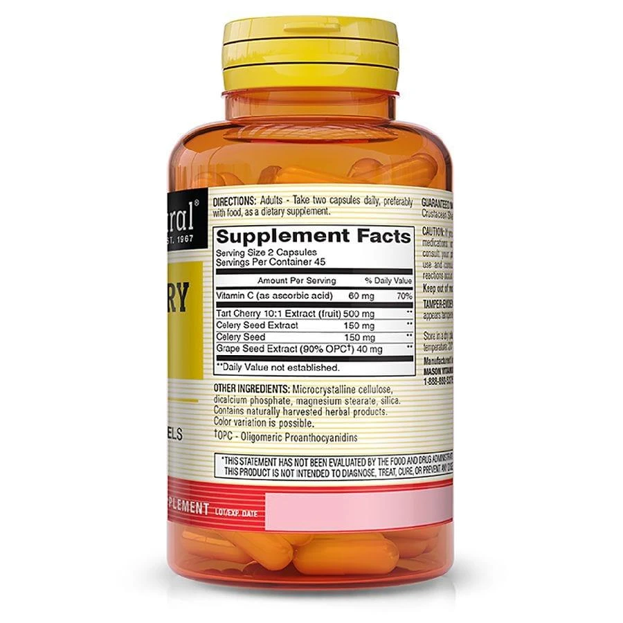 Mason Natural Tart Cherry 500 mg 10:1 Extract Veggie Caps 3