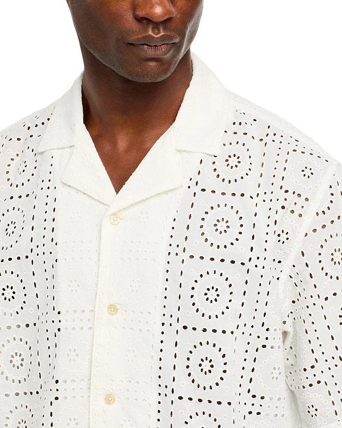 Scotch & Soda Cotton Eyelet Embroidered Regular Fit Button Down Camp Shirt 5