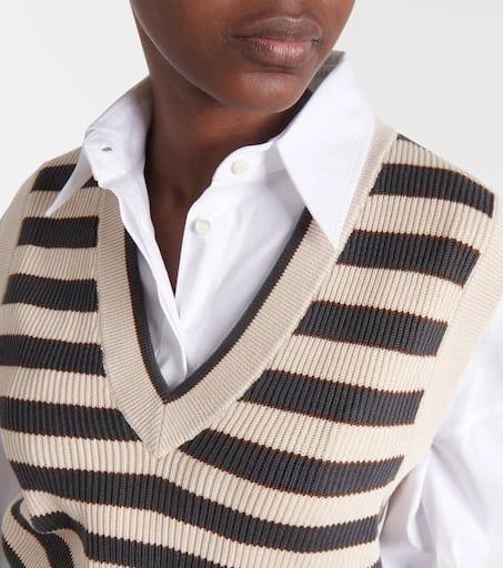 Brunello Cucinelli Striped cotton sweater vest 5