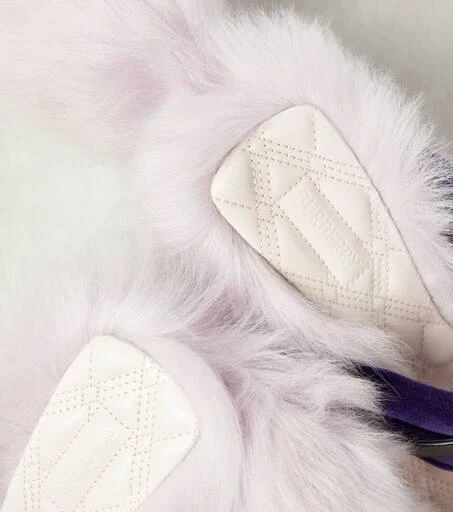 Burberry Step Post Shearling-trimmed sandals 6