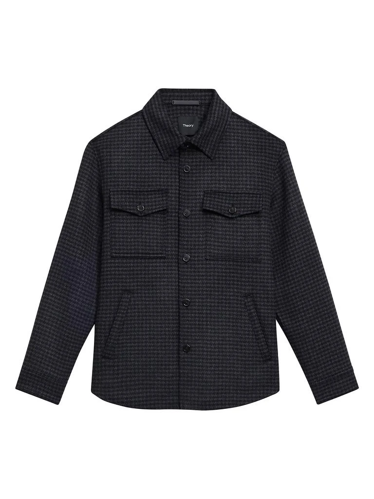 Theory Houndstooth Wool-Cashmere Shirt Jacket 1