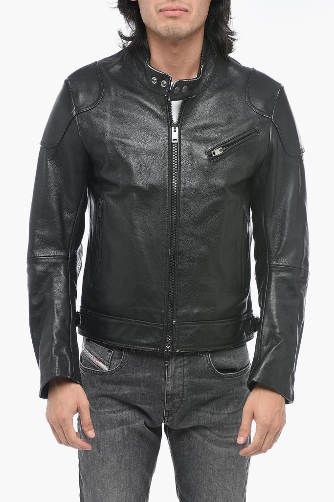 Grained Leather L-HEIN Jacket with Patchworks – On Sale Now with