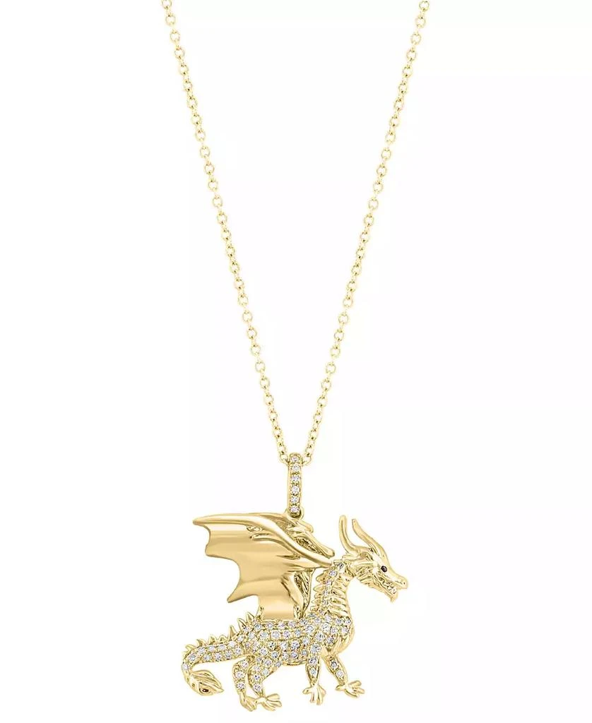 Effy EFFY® Diamond Dragon 18" Pendant Necklace (1/4 ct. t.w.) in 14k Gold 1