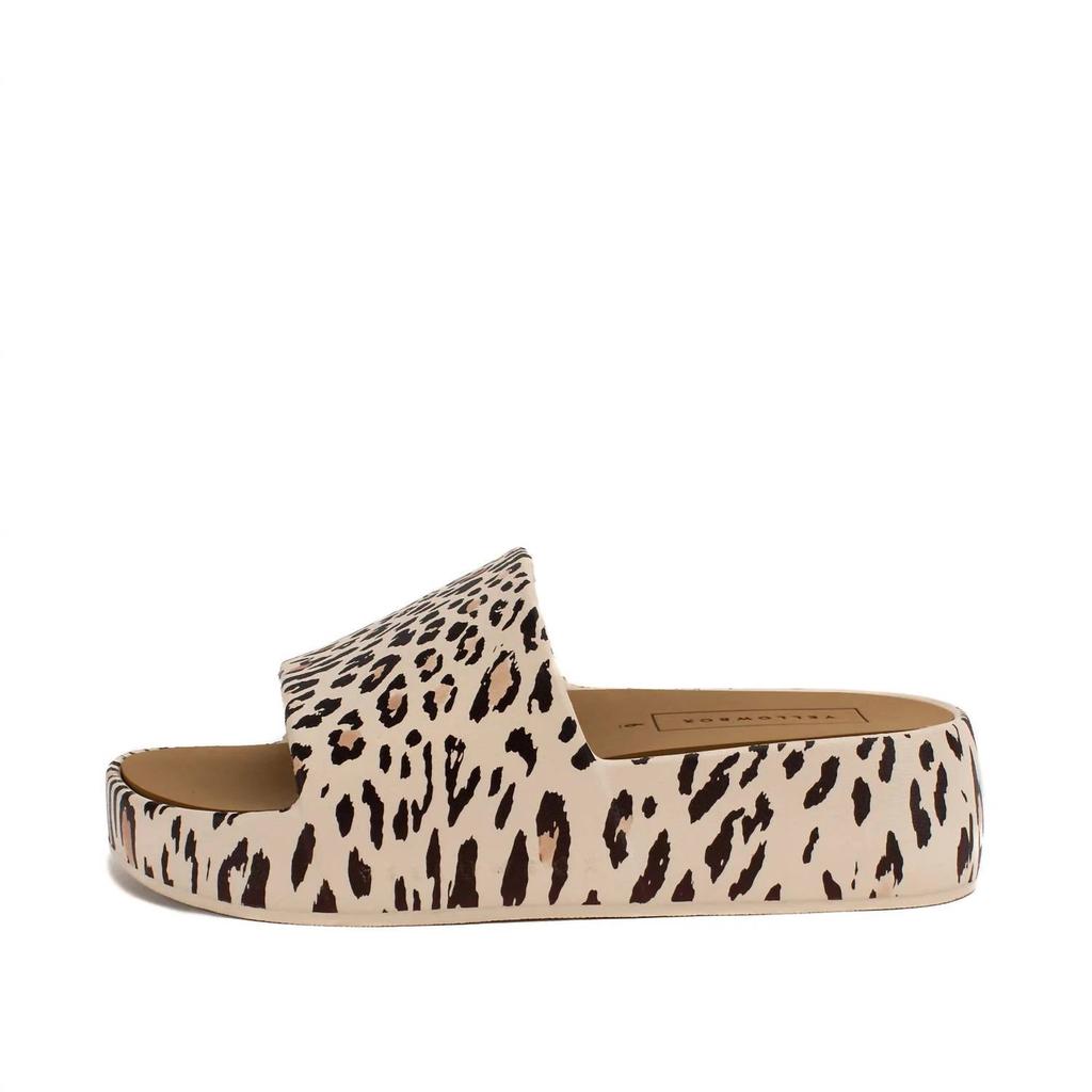 Yellow Box Women's Torrey Flatform Leopard Sandal In Beige