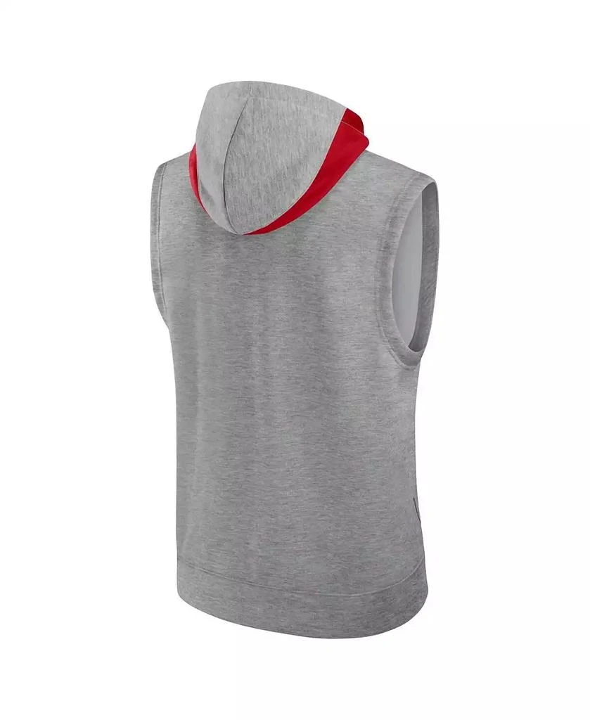 NIKE Men's Heather Gray Washington Nationals Authentic Collection Early Work Performance Sleeveless Pullover Hoodie 2