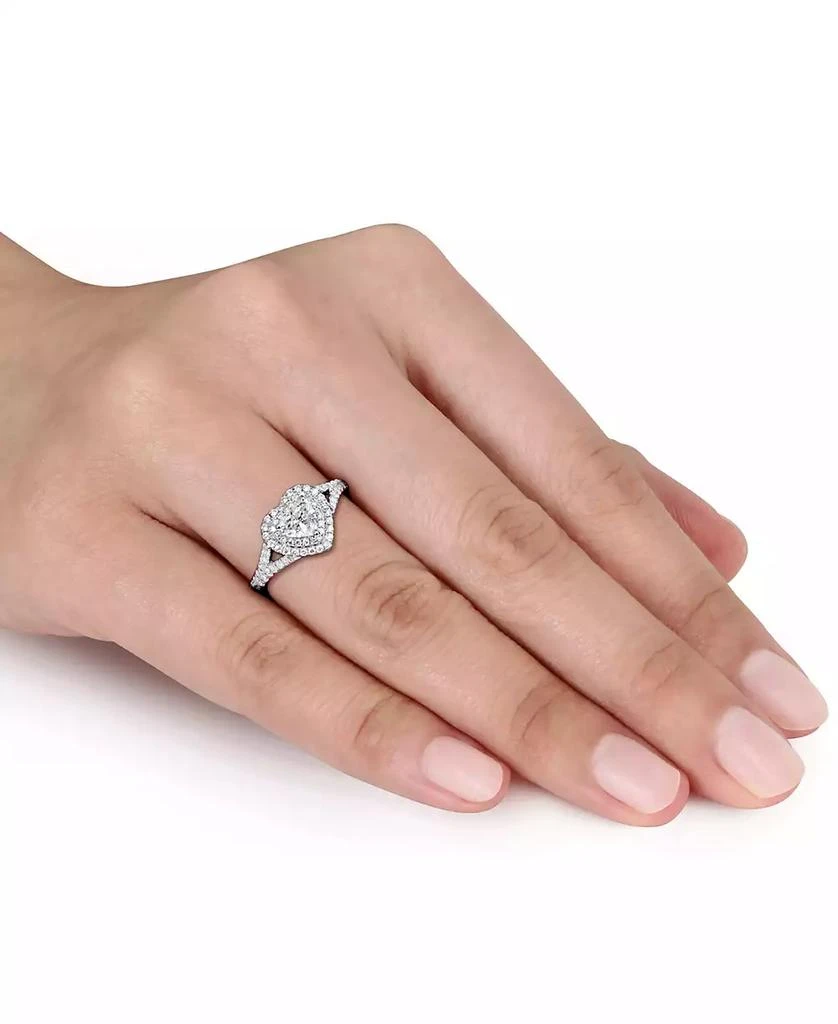 Macy's Certified Diamond (1 ct. t.w.) Heart-Shape Double Halo Engagement Ring in 14k White Gold 4