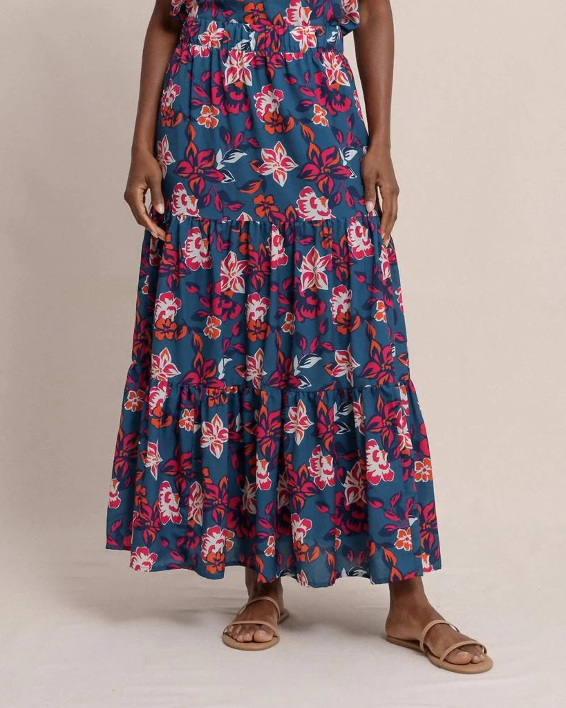 knee length dresses for ladies LINA organic linen dress: blue – Little Bows and Gingham main image 1