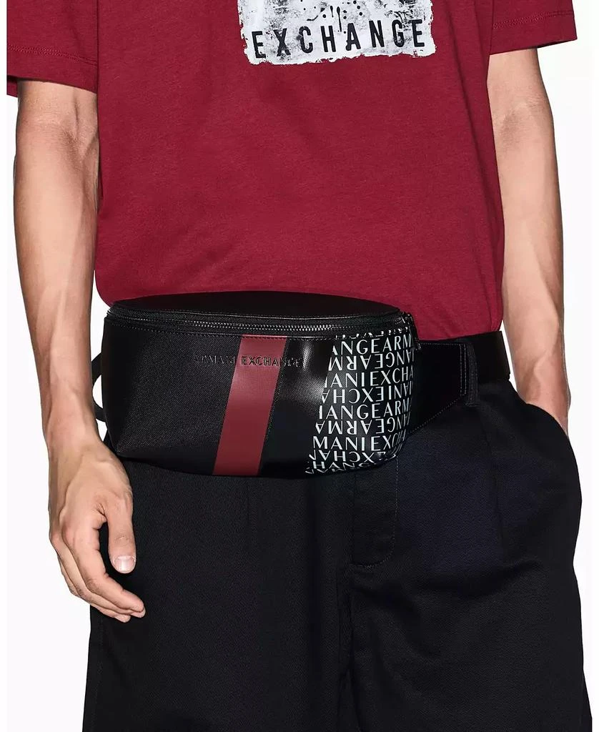Armani Exchange Men
s Striped Detail Logo Graphic Belt Bag 3