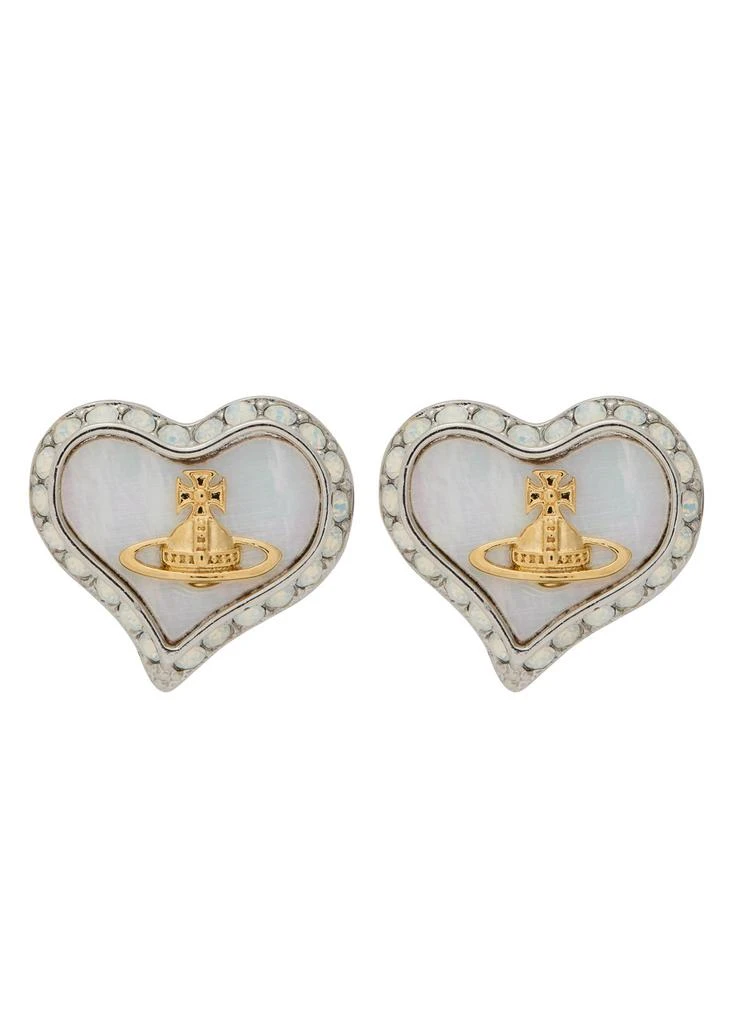 Vivienne Westwood Petra heart crystal-embellished stud earrings