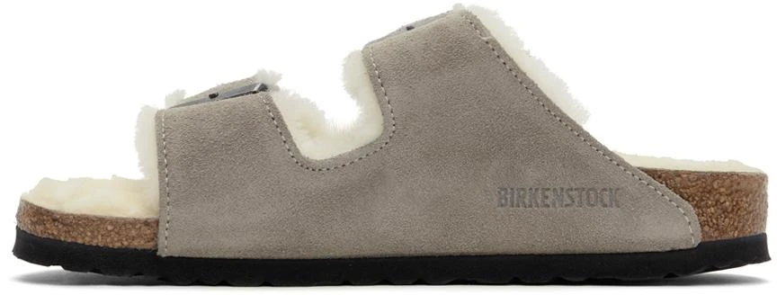 Birkenstock Gray Narrow Arizona Shearling Sandals 3