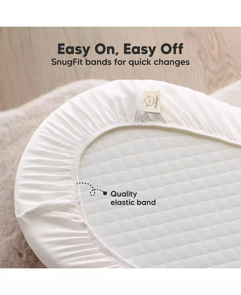 KeaBabies 2pk Soothe Waterproof Bassinet Sheets for Girls, Boys, 33x17 Universal Baby Bassinet Mattress Protector Cover 6