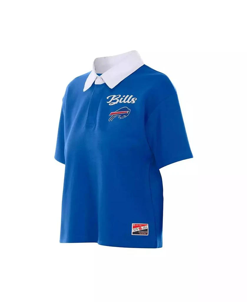 New Era Women
s Royal Buffalo Bills Throwback Boxy Cropped Polo Shirt 5