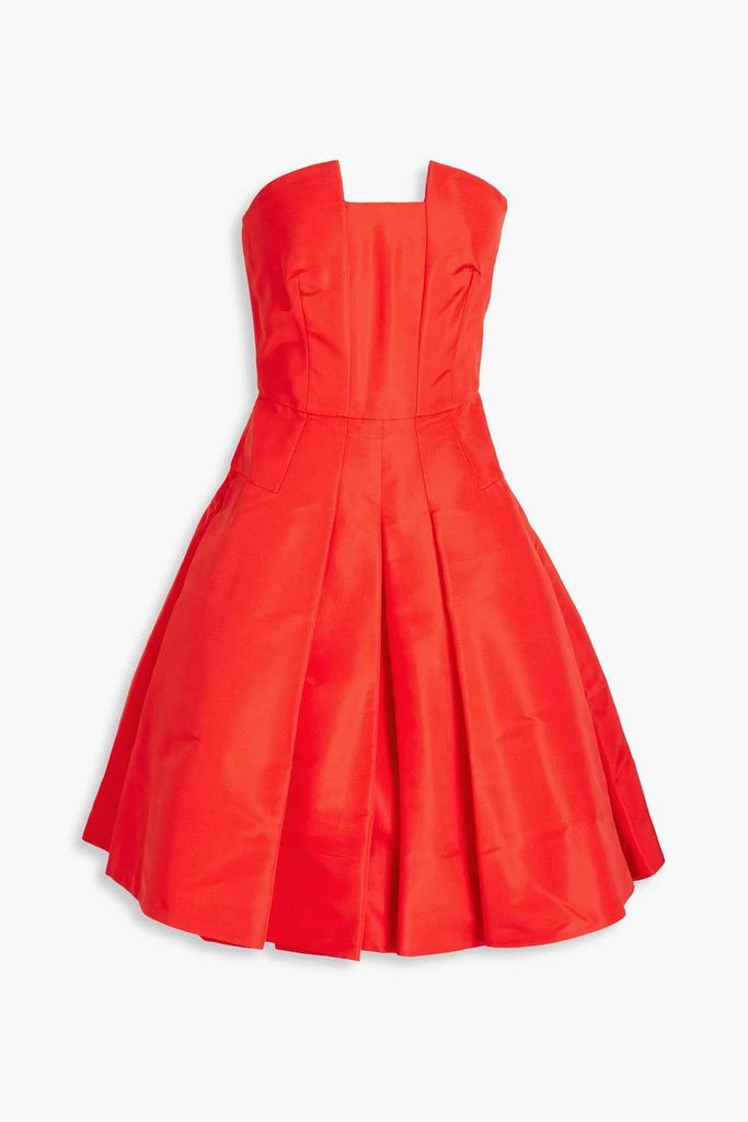 Oscar de la Renta Strapless pleated silk-faille dress 1