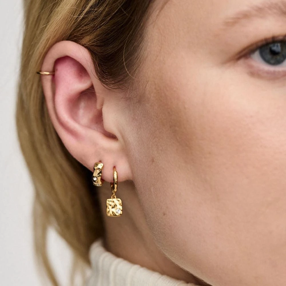 Orelia London Molten Huggie Hoop Earrings Made With Swarovski Crystals 2