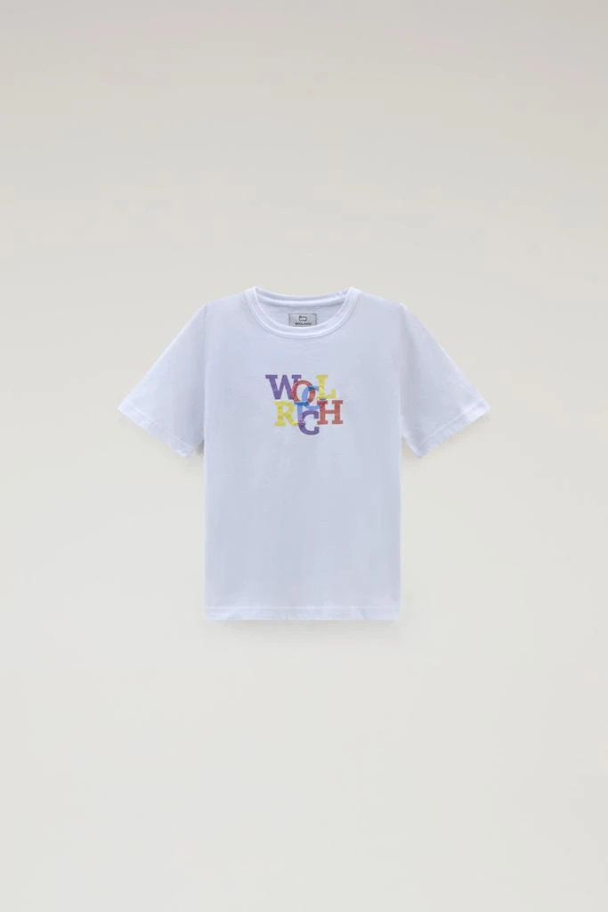 Woolrich Boys' Pure Cotton T-Shirt with Graphic Print - Boys - Blue 1