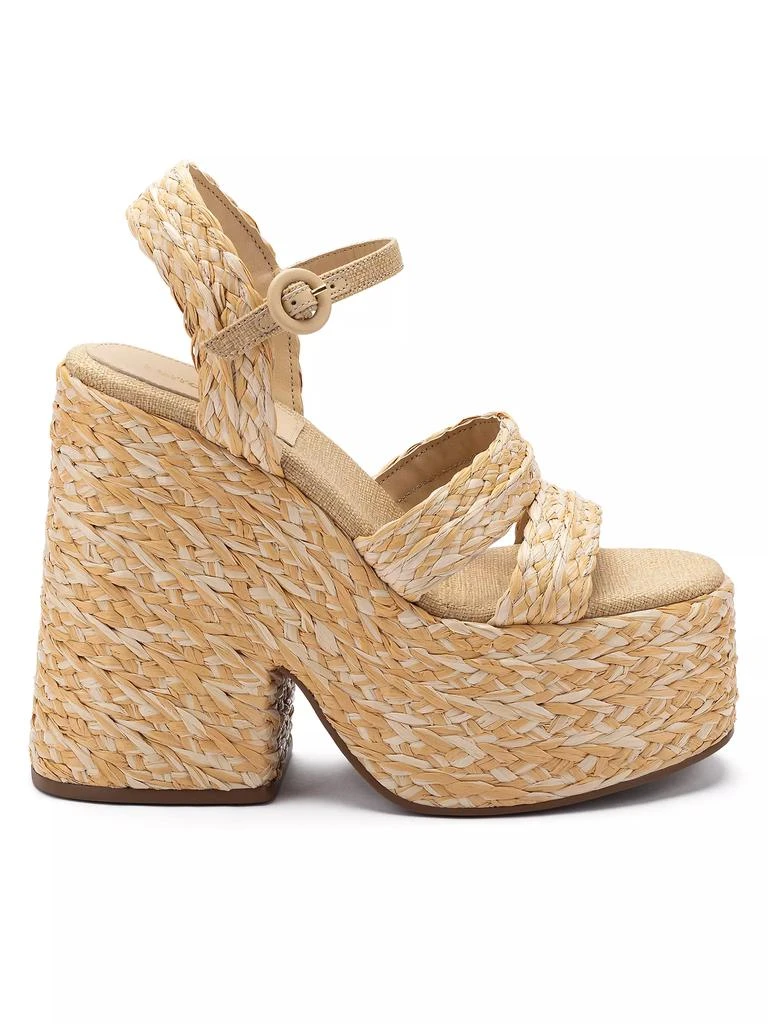 Larroudé Carmen 145MM Raffia Platform Sandals 1