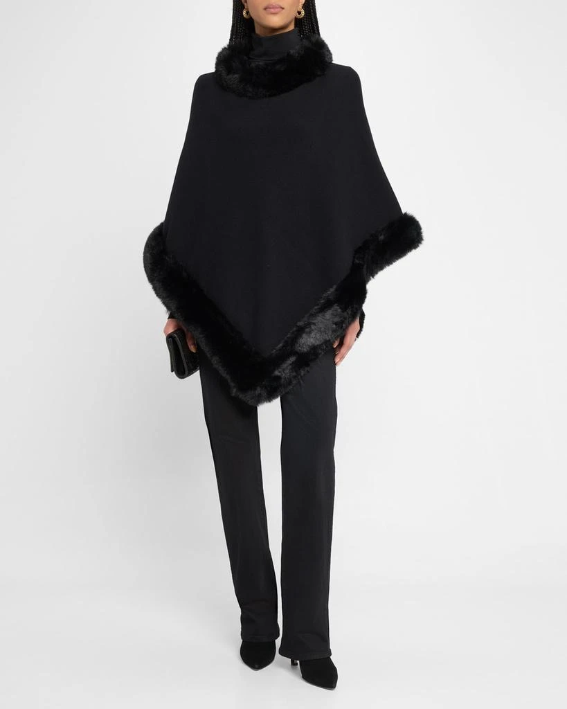 Adrienne Landau The Penny Poncho W/ Faux Fur Trim 2
