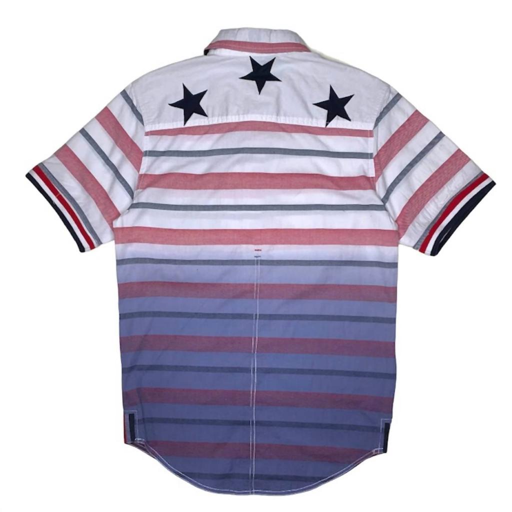 Born Fly Men's Anytown Usa Button-Up In Blue/red/white