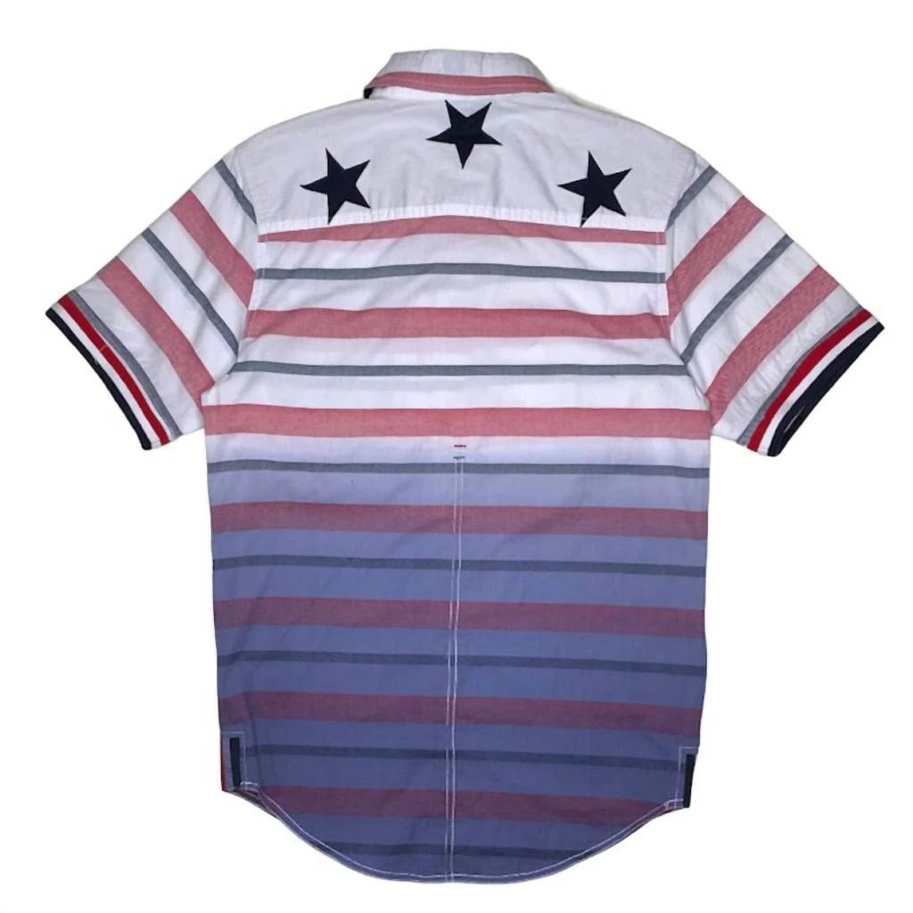 Born Fly Men's Anytown Usa Button-Up In Blue/red/white 2