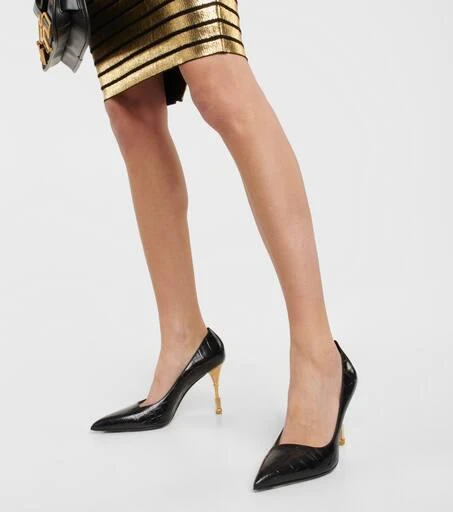 Balmain Moneta croc-effect leather pumps 4