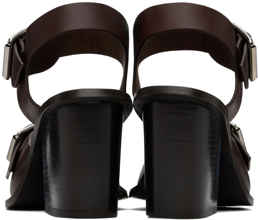 Lemaire Burgundy Square 80 Heeled Sandals 2