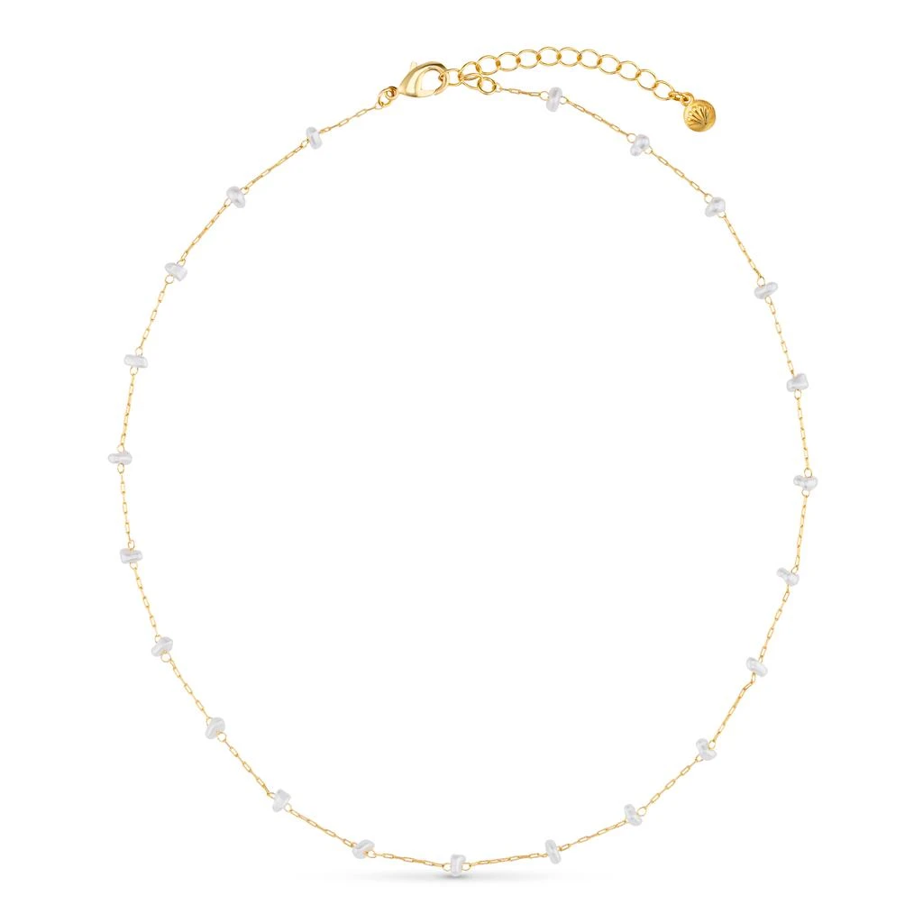 Orelia London Pearl Stationed Chain Necklace 7