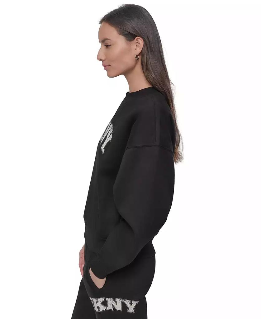 DKNY Women's Rhinestone Logo Crewneck Top