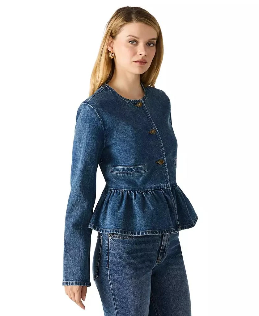 Steve Madden Women's Abigale Collarless Button Front Blazer 3